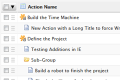 wbTeamPro Project Action Tree